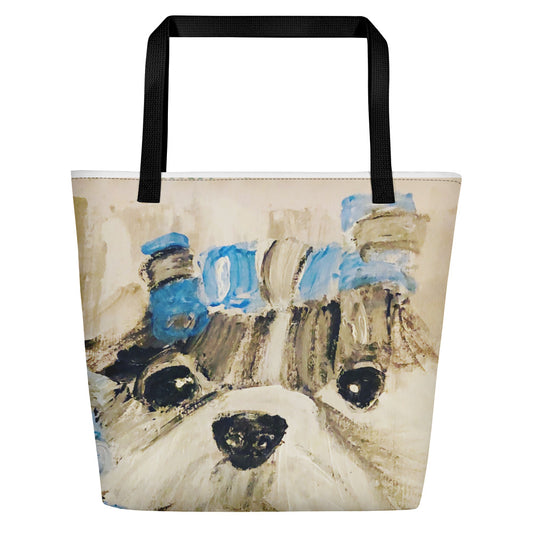 Bag Dog With Blue Haircurles